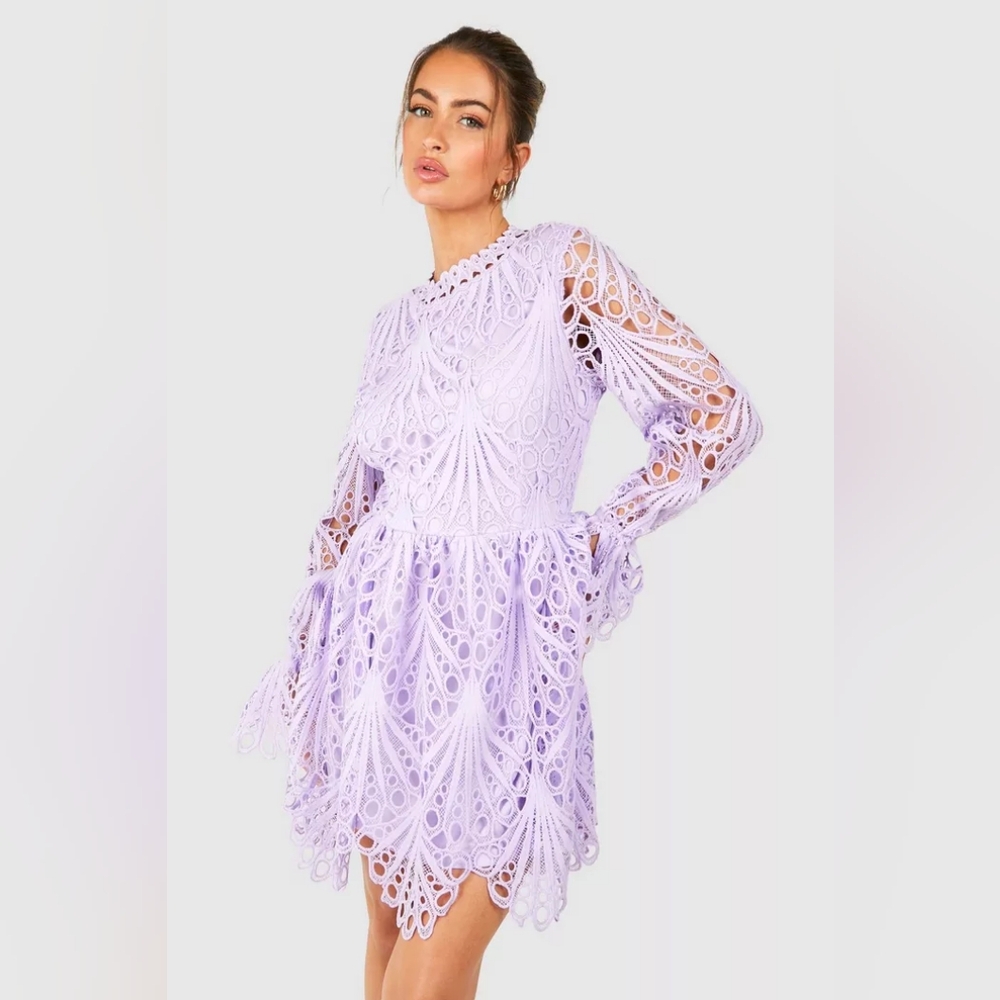 Boohoo Lilac Skater Dress